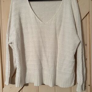 Lucky Brand Cream V-Neck Sweater Size XL
